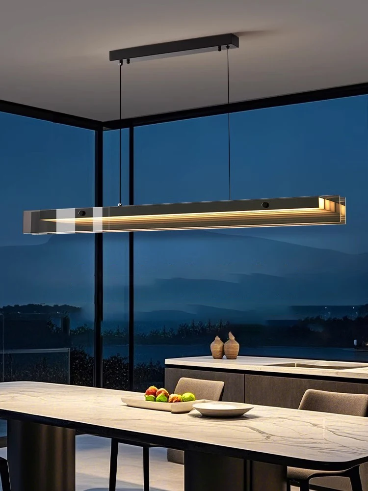 

Italian minimalist restaurant pendant light modern creative design long straight island pendant light