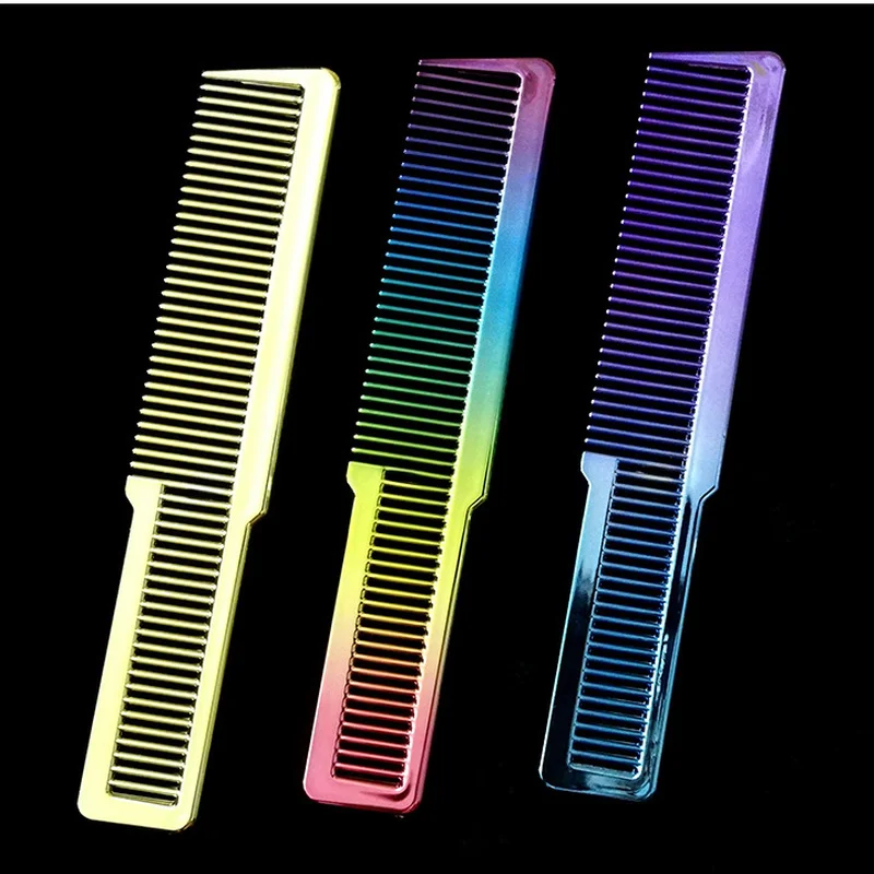 Electroplating Haircut Hairdressing Comb Colorful Rainbow Comb Portable Barber Hairdressing Tool Men Hair Salon Combs Brushes
