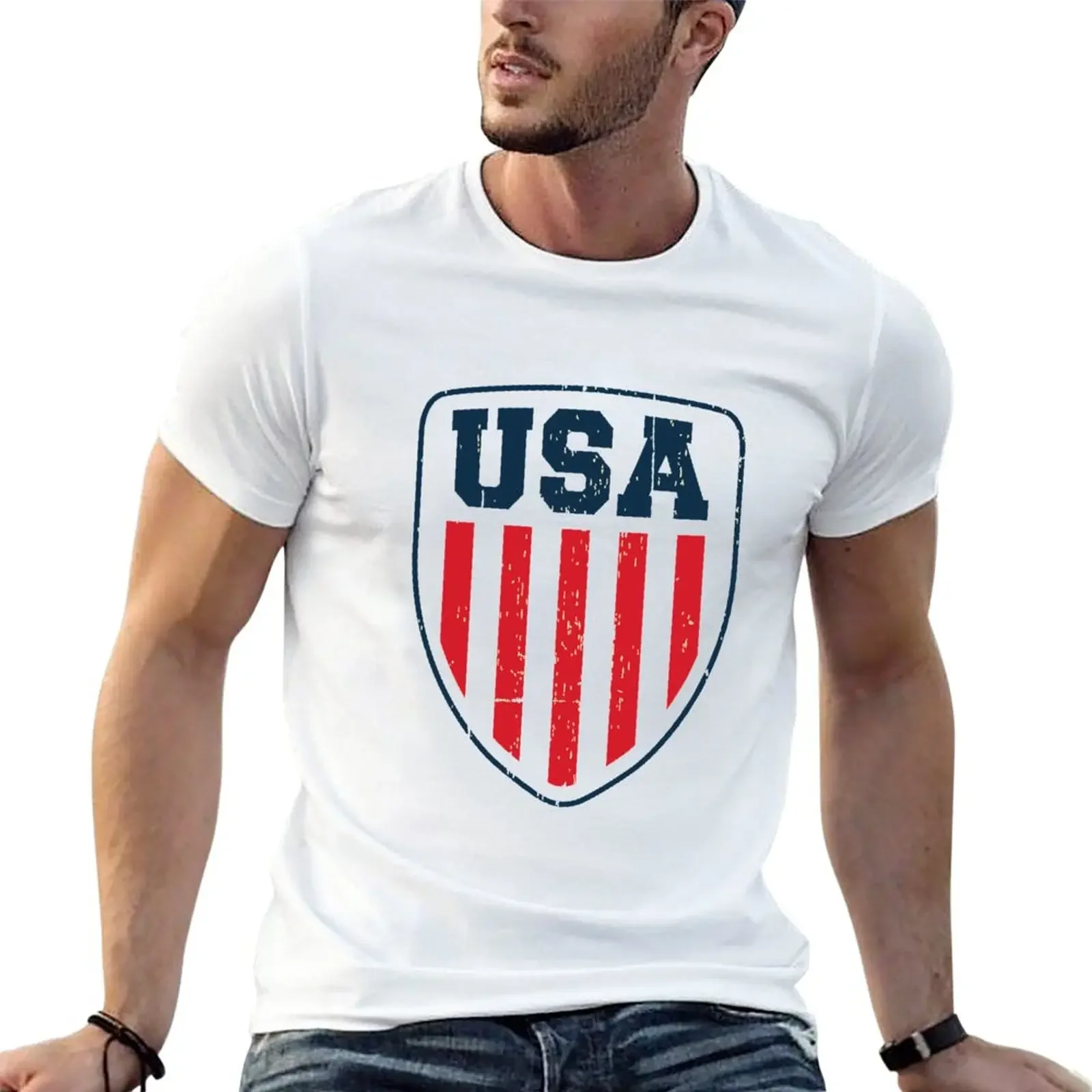 

America Hero Shield,Usa flag T-Shirt vintage cute clothes customizeds mens graphic t-shirts anime