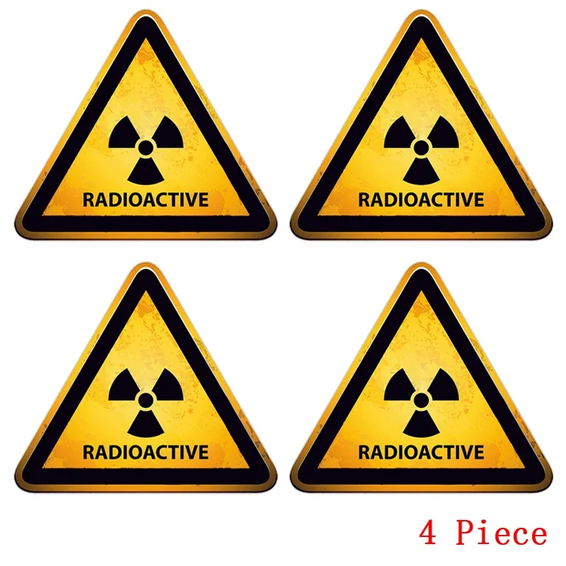 Warning Radioactive Reflective Car Stickers 1 To 8 Radiation Decals Sticker Cover Scratches Accessories Stylish, Personality,