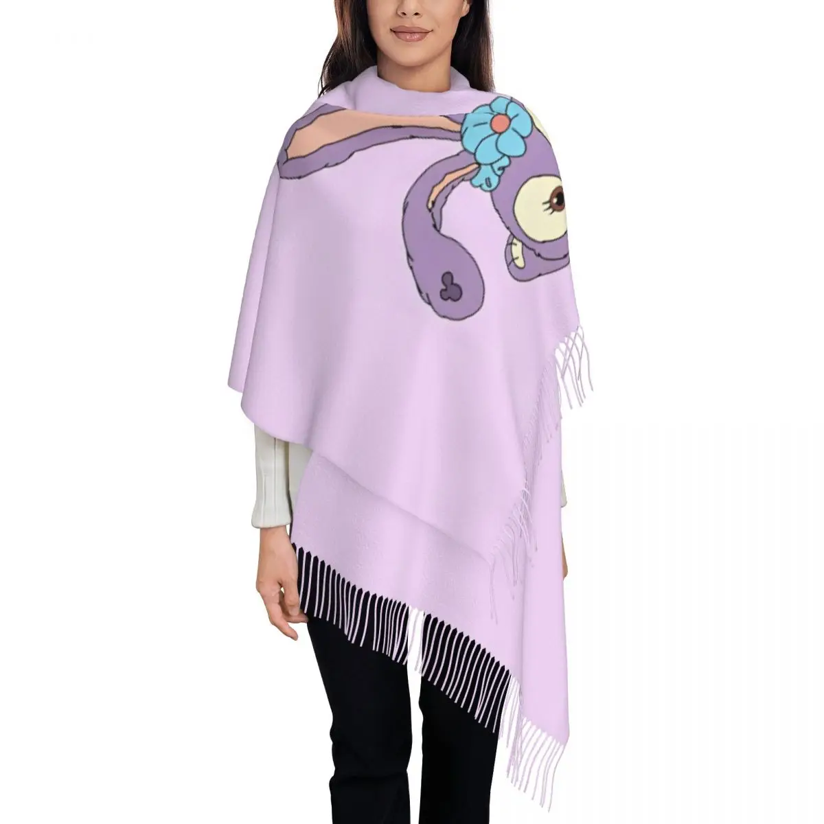 StellaLou Cartoon Karakter Sjaal voor Dames Winter Warm Pashmina Sjaal Wrap Lange Grote Sjaal Sjaal Lichtgewicht