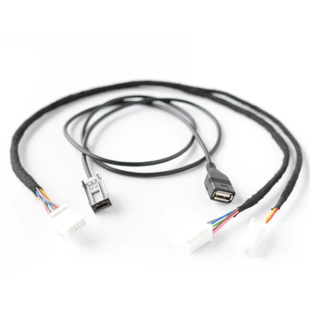 

Audio System Upgrade Music Module Cable 12Pin To USB 80CM 80CM Length ABS Material Back Of Radio Installation Non-deformed