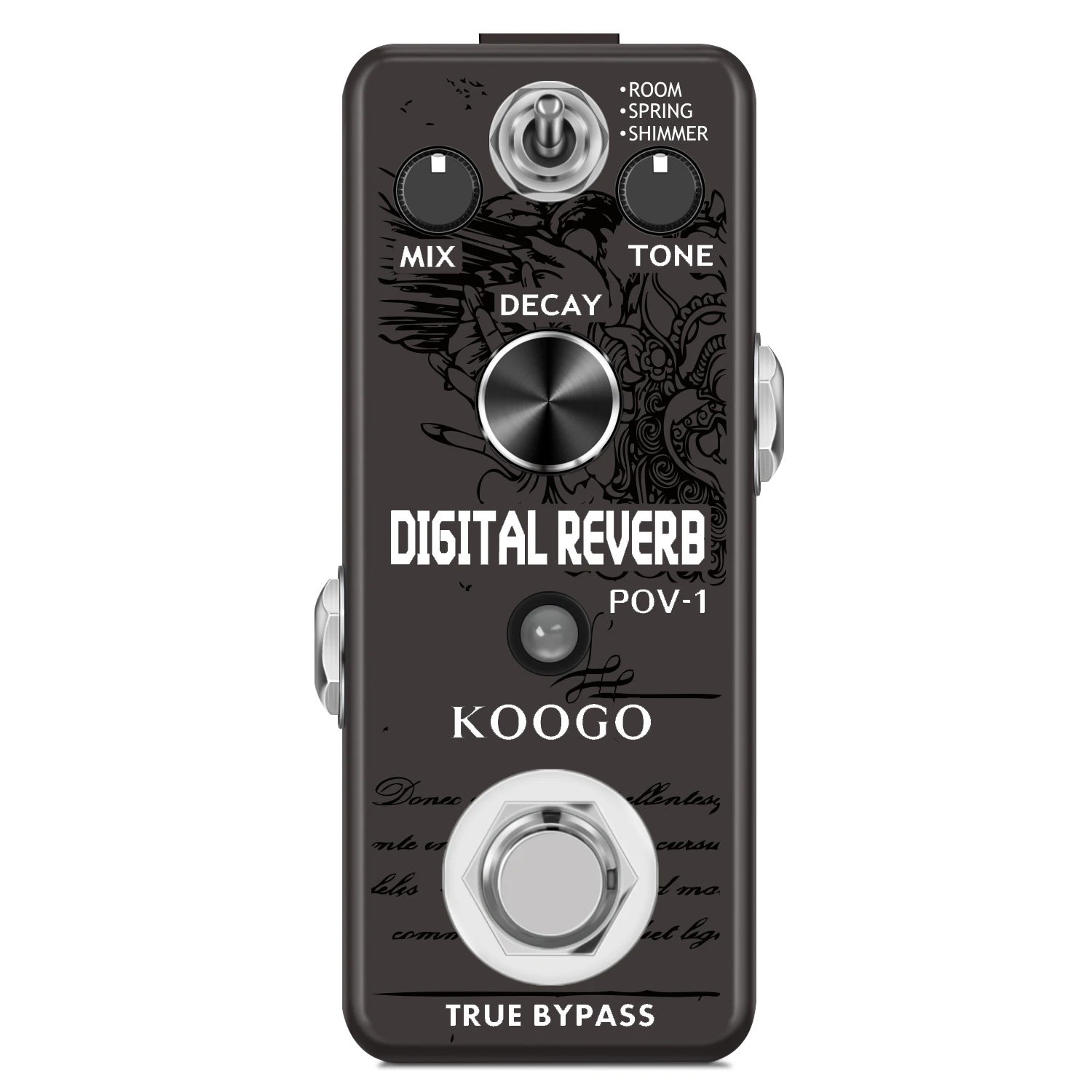 

Koogo LEF-3800 Digital Reverb Pedal Guitar Ocean Verb Pedals Room Spring Shimmer 3 Modes Wide Range With Storage Of Timbre Pedal