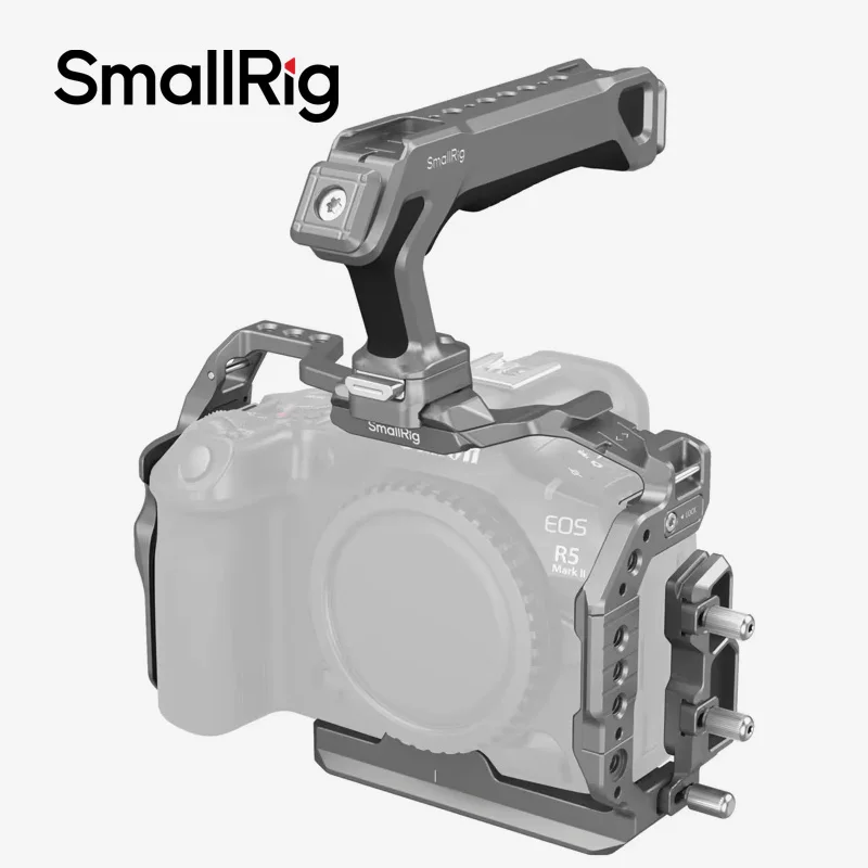 

Smallrig "Black Mamba" Camera Cage for Canon EOS R5 Mark II HawkLock Quick Release Cage Kit with Top Handle 9H tempered glass
