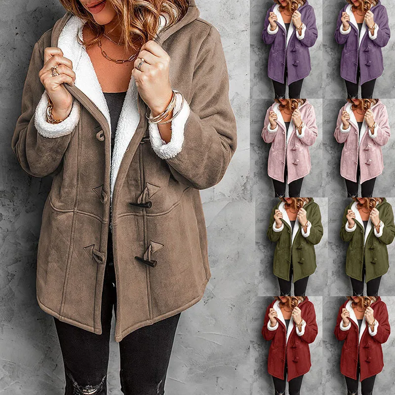 

Women's Fluffy Collar Pocket Jacket European American Style New Arrivals in Stock