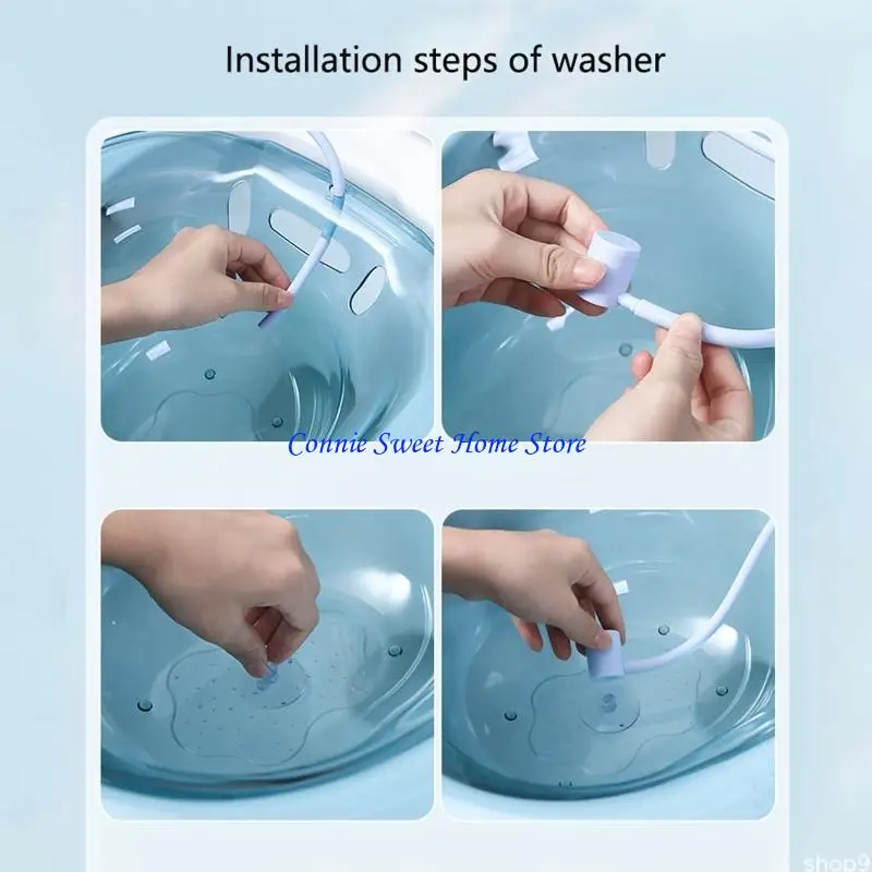 LXAF Sitz Bath Flusher Tube with Pump and Sprayer Flushing Hose for Portable Bidet