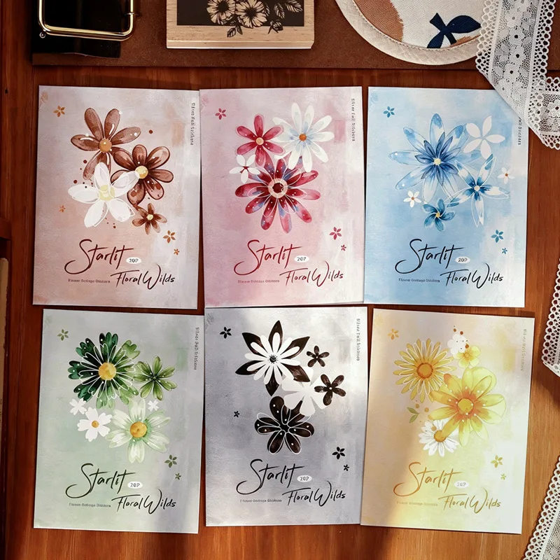 10pcs/1lot Kawaii Scrapbook Sticker Starlight Flower Field Scrapbooking Supplies Planner Decorative Stationery Stickers