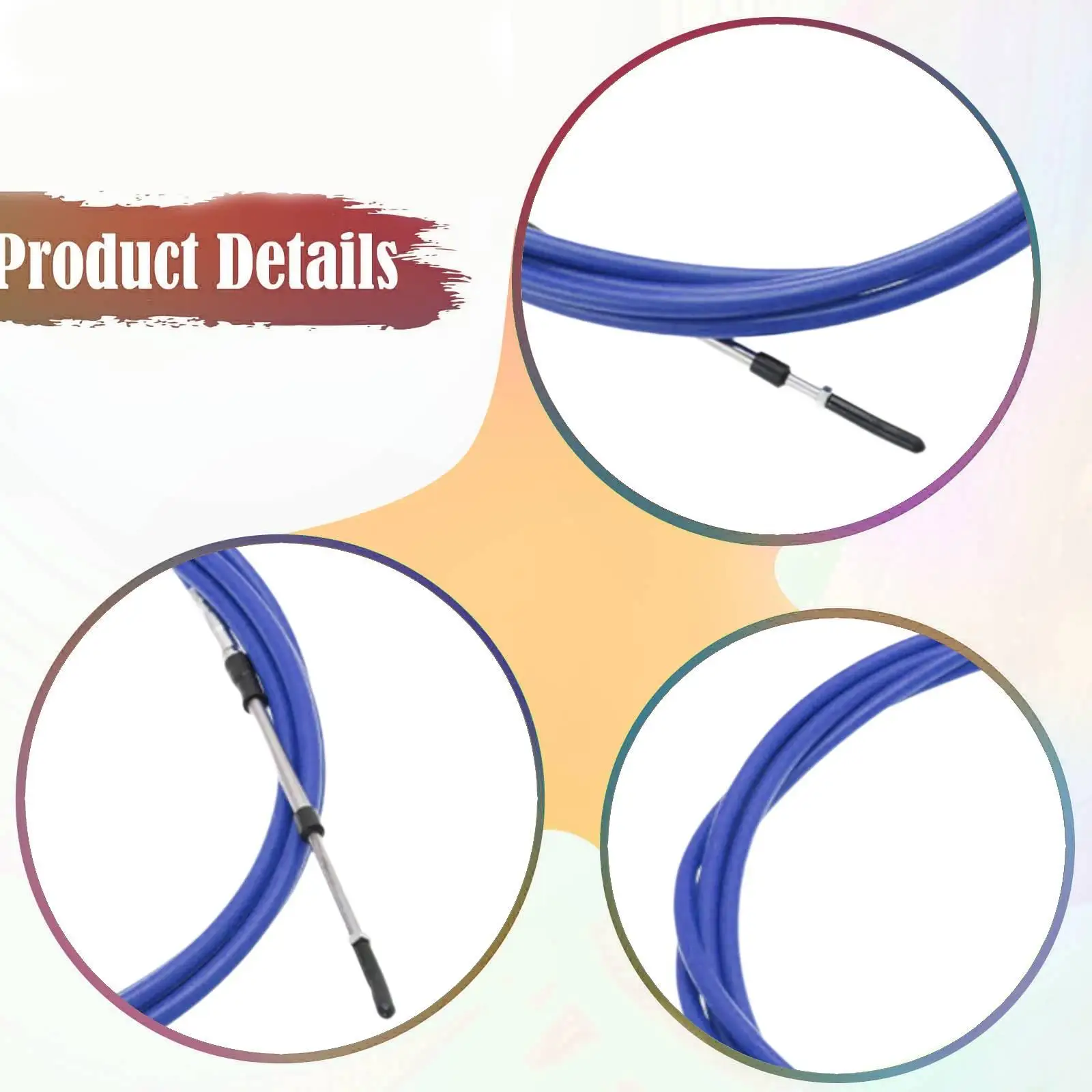 Marine Throttle Control Cable Gear Sturdy Practical Stainless Steel Marine Wire Replacement for Marine Vessels Yachts Boats