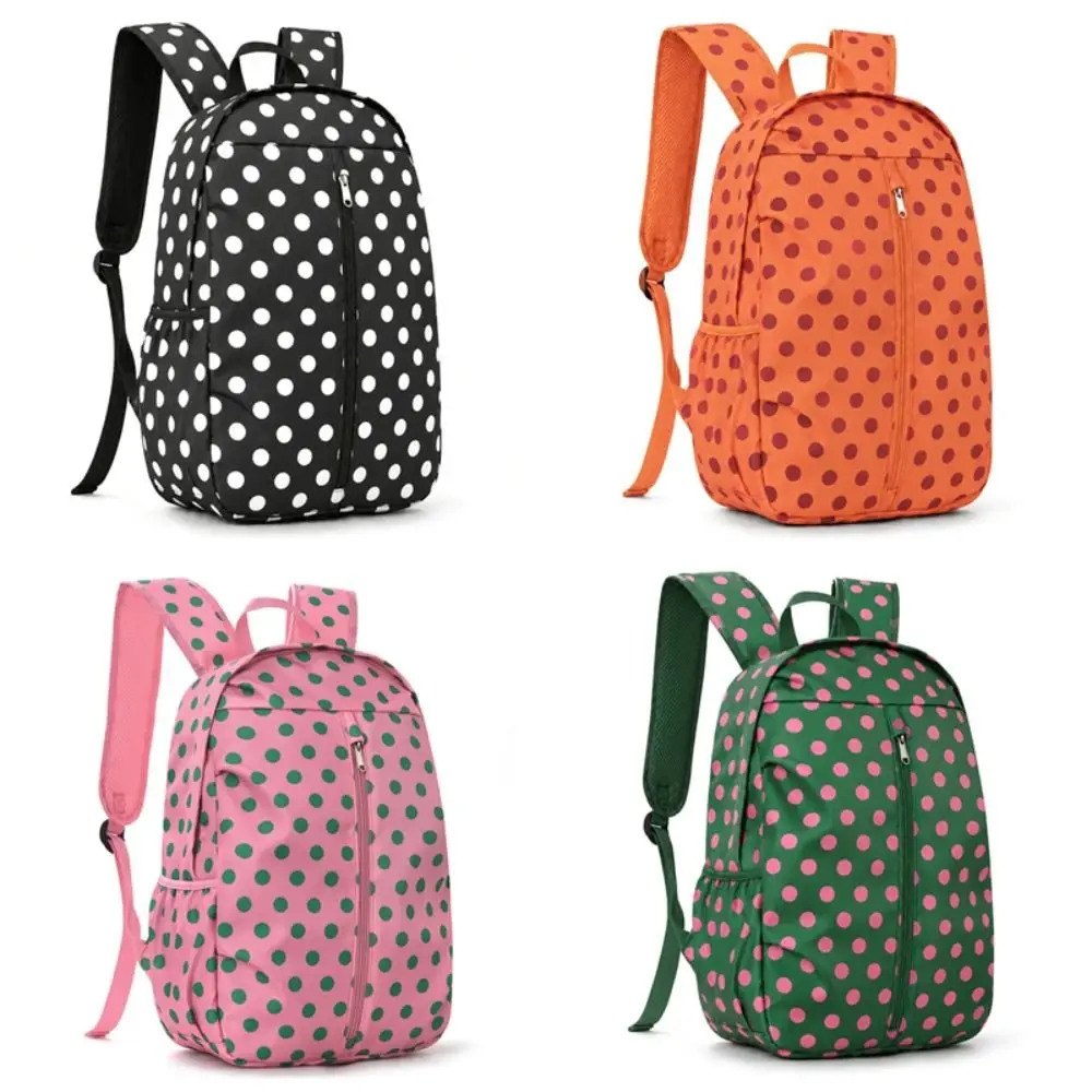Polka Dot Backpack Large Capacity Lightweight Design Sports Backpack Padded Straps Waterproof Material School Bag Commute