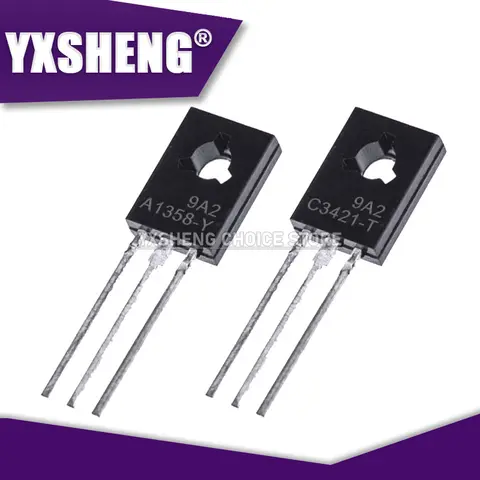 Jeu de puces TO-126, 2SA1358, 2SC3421, 2SA1358-Y, 2SC3421-Y, A1358 + 5 pièces C3421, 10 pièces par unité