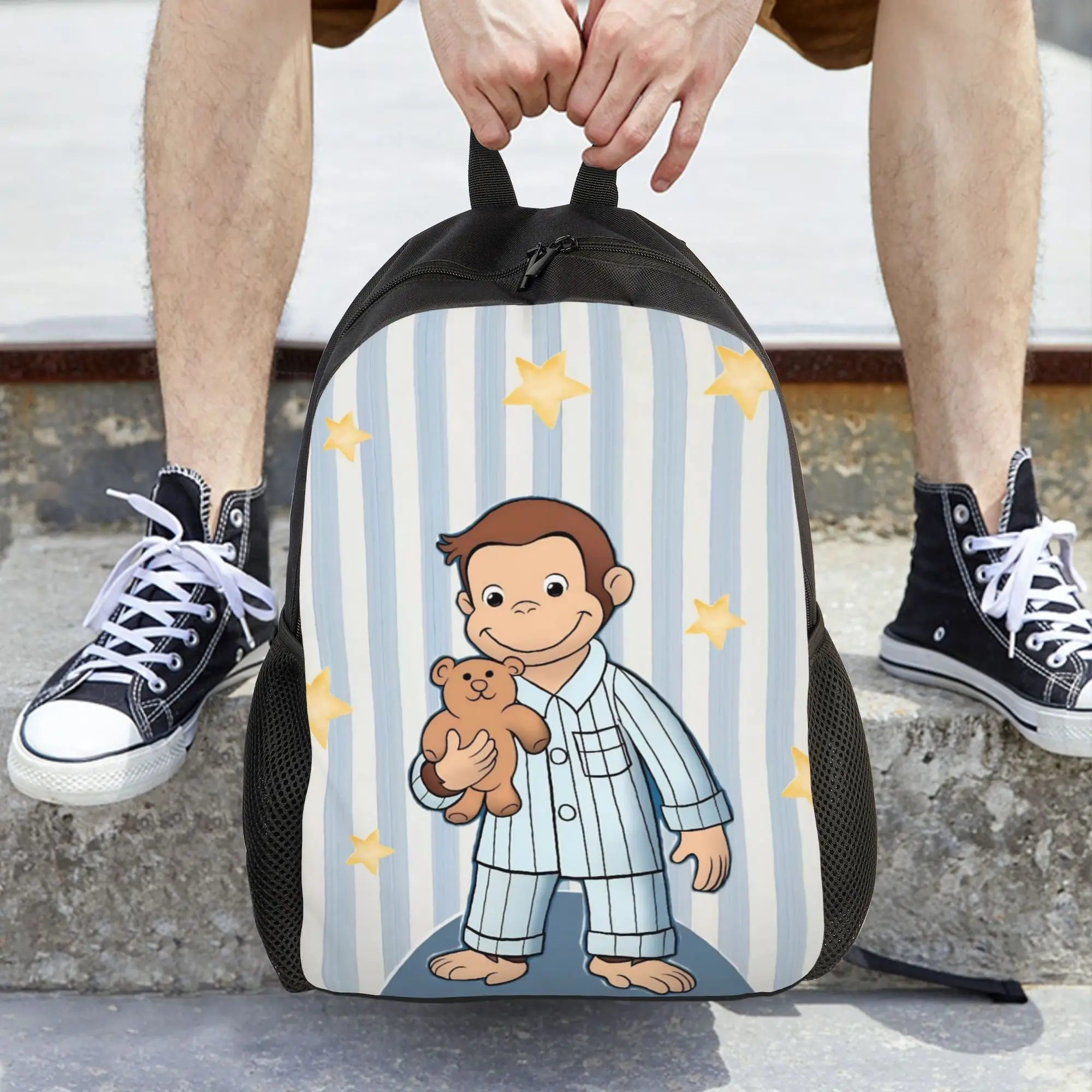 Curious Georges Monkey Cartoon Women Backpack Fashion Student School Bag  Computer Backpack Teenage Travel Rucksack
