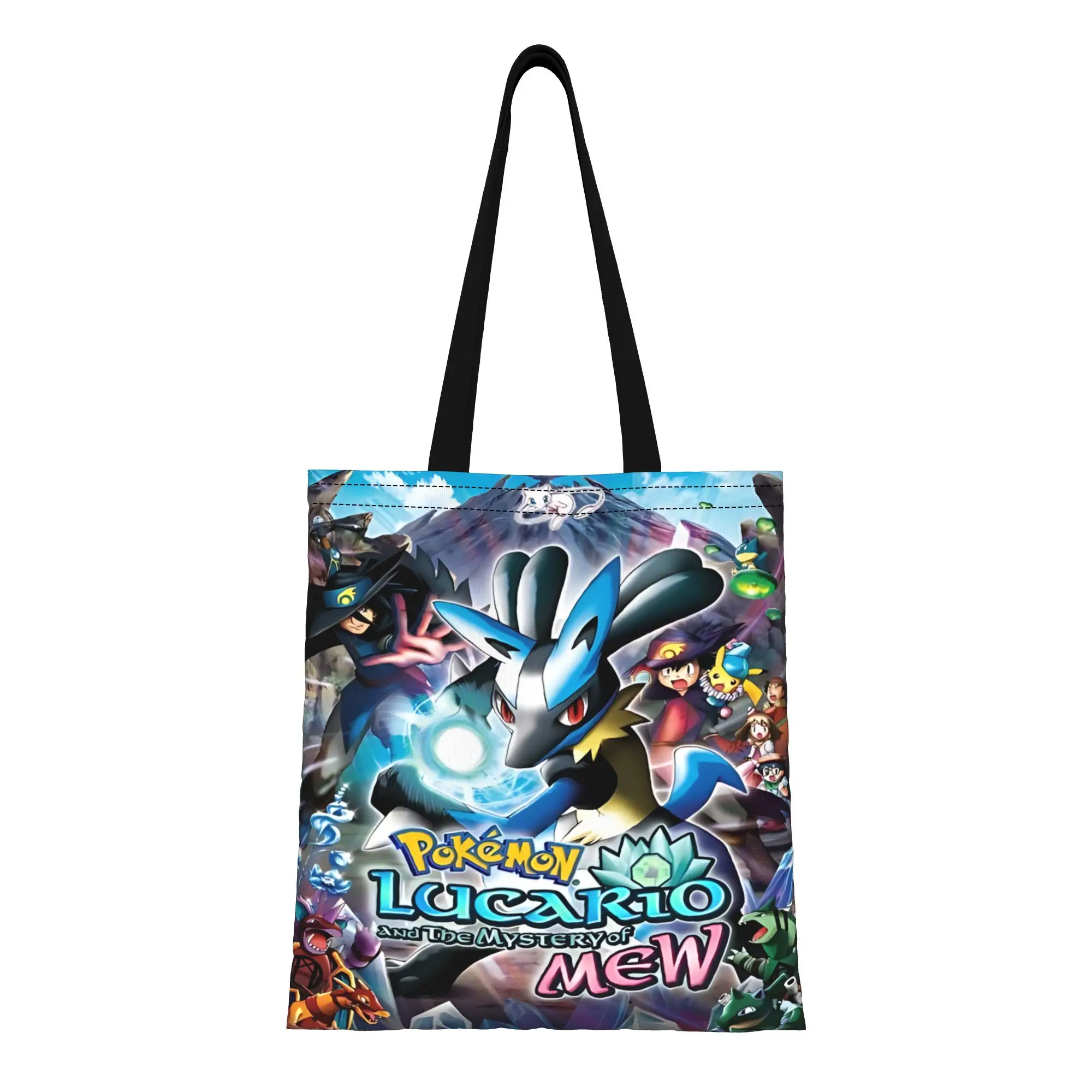 

1PC first day of school pokemon lucario Canvas funko Canvas Tote Bag Women'S Shoulder Handbag