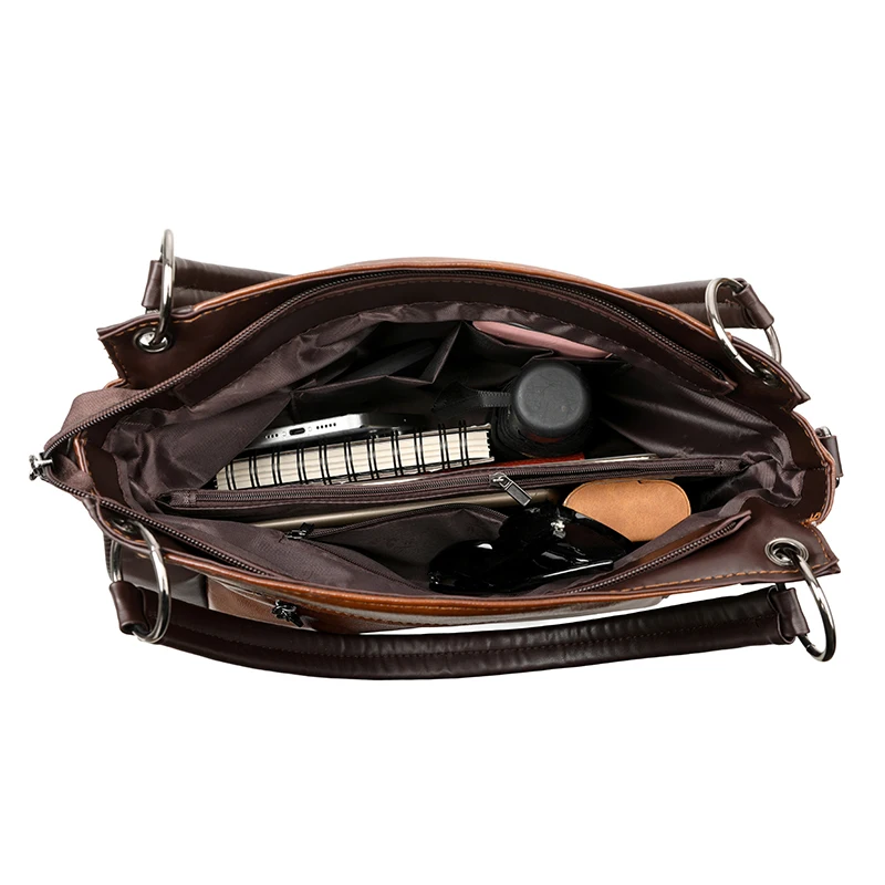 Retro High Quality PU Leather Shoulder Crossbody Bags for Women 2026 Luxury Handbags Women Bag Large Capacity Tote Messenger Sac