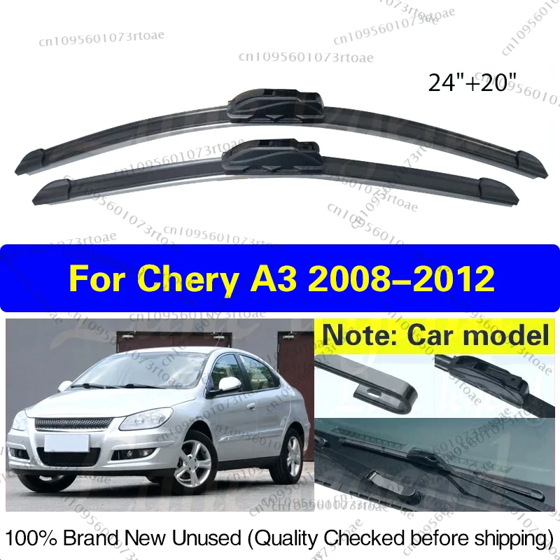 

Car Front Wiper Blade Blades For Chery A3 2008 - 2012 Windshield Windscreen Clean Window Naturl Rubber Cars Accessories 24"+20"