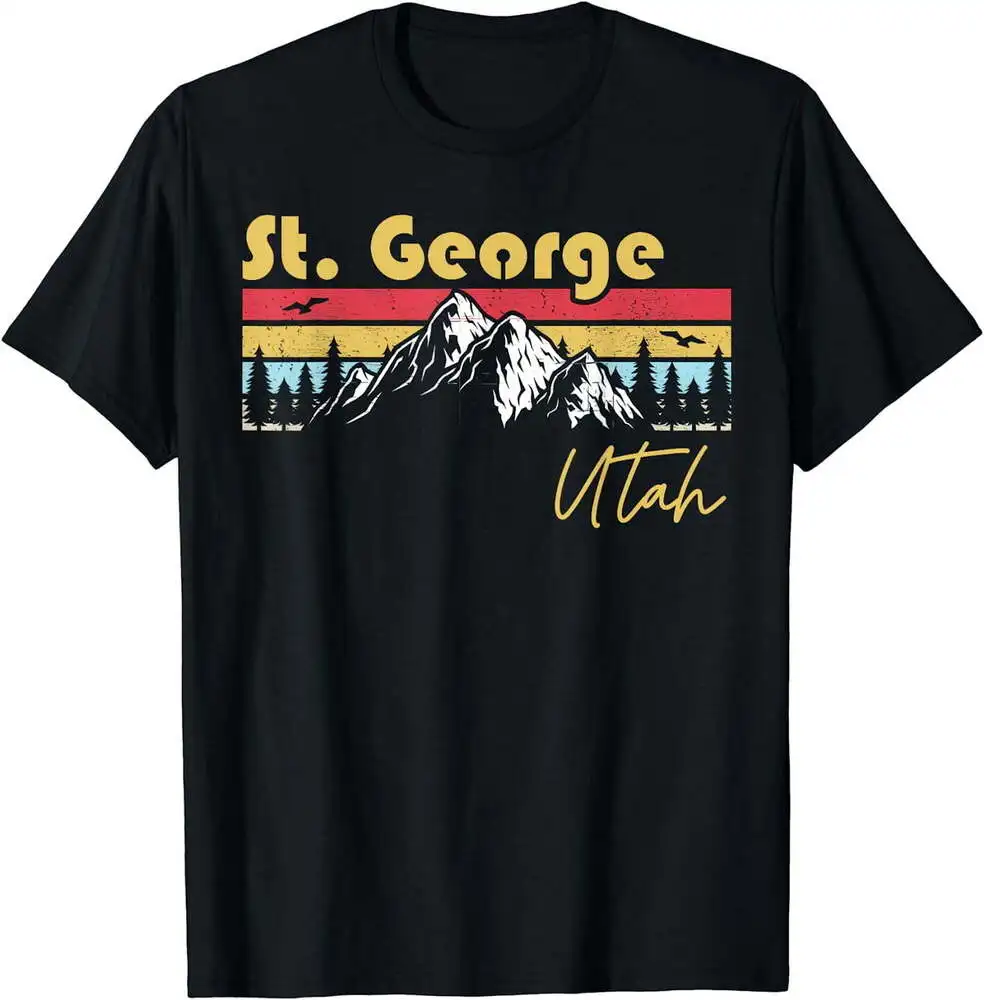 St George Utah Roots Hometown Vintage Home State Pride T-Shirt Black For Men Clothing Women Short Sleeve Tees