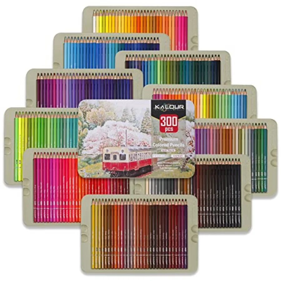 

Professional Colored PencilsSet of 300 Colors Artists Soft Core with Vibrant Color Ideal for Drawing Sketching Shading Coloring