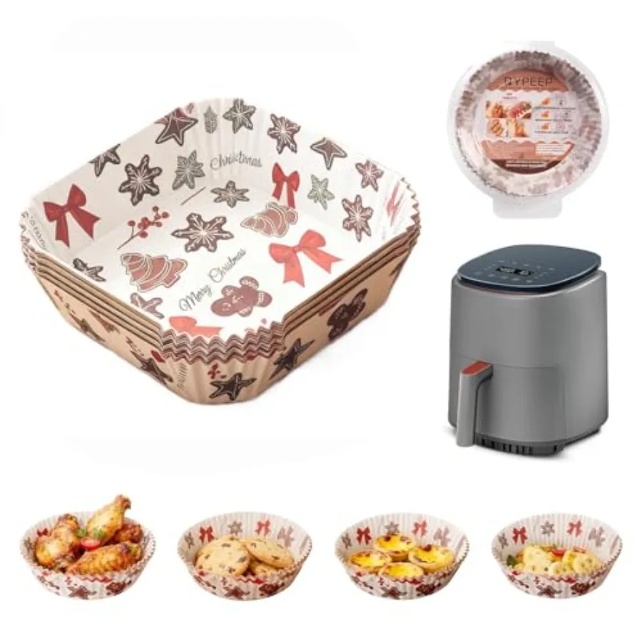 Air Fryer Liners, Disposable Air Fryer Liner for 6 qt GreenLife Airfryer, Non-Stick and Non-Leak Parchment Paper for Frying, Ba