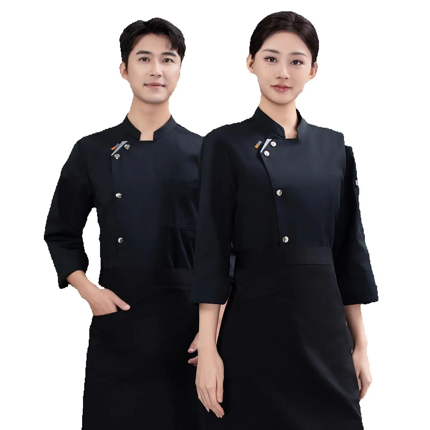 Custom Chef Jacket Uniform Shirt Logo Personalized Design Men's Kitchen Long Sleeve Stretch Fabric Work Clothes Cook Coat