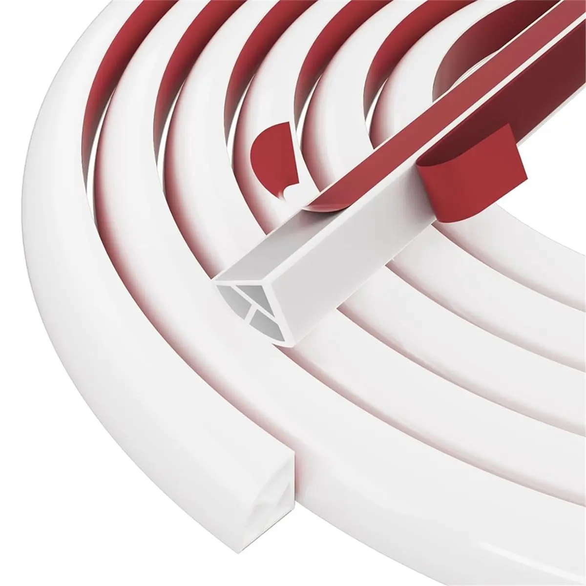 ABFW Flexible Quarter Round Molding Bendable Molding Trim,Peel and Stick Silicone Rubber Edge Trim for Floor,Tub,Cabinet