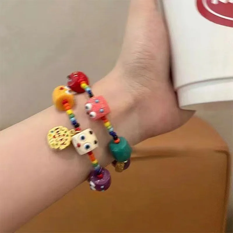 New Cute Dice Monster Beaded Bracelet For Women Lovely Scalable Bracelet Fashion Personalized Daily Jewelry Girls Gift Wholesale