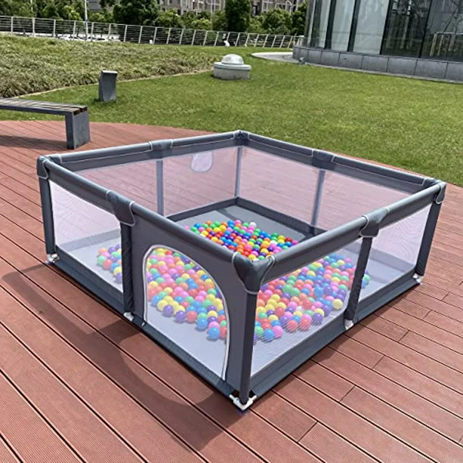 

Large Baby Ball Pit Portable Indoor Outdoor Playpen for Toddlers Safety Play Yard Fun Activities with Soft Non-Slip Material in