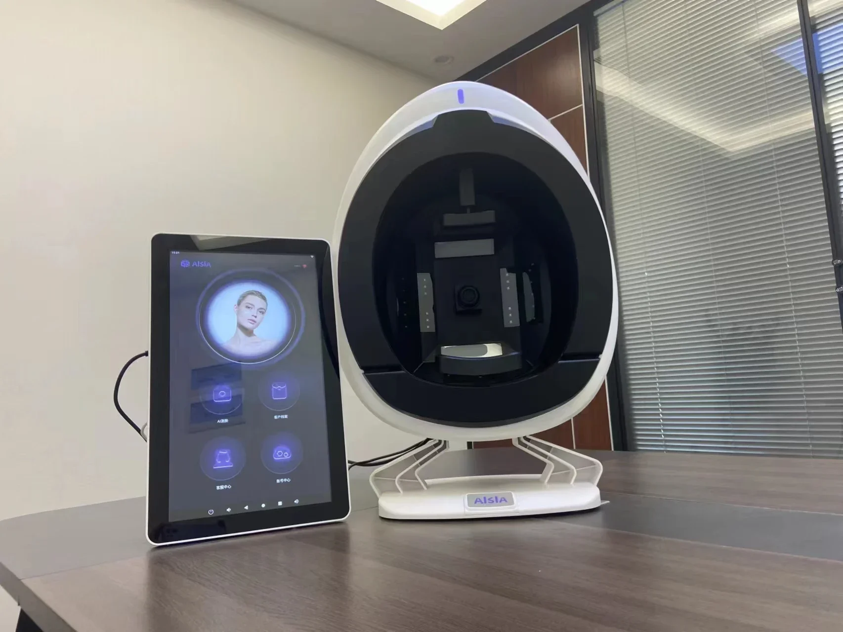 アルスラ インテリジェント スキンアナライザー 3D フェイシャルスキャナー マシン（iPad搭載、3600万画素高解像度顔テスト分析機能付き）