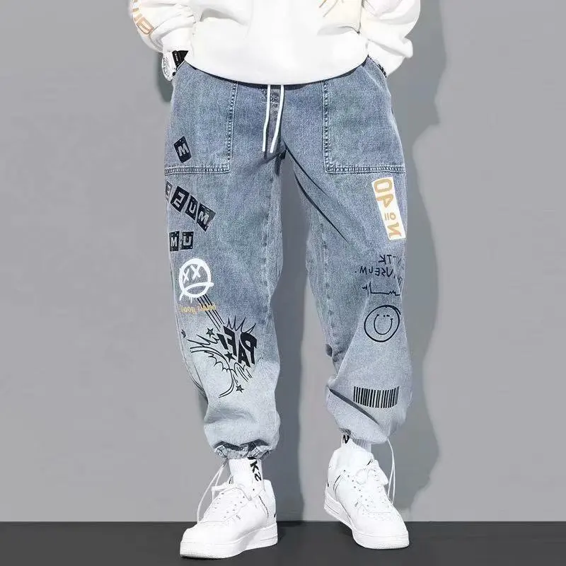 Pantalon Cargo pour hommes, jean décontracté élastique Hip Hop tendance, Streetwear, taille pour Jogging, 2023