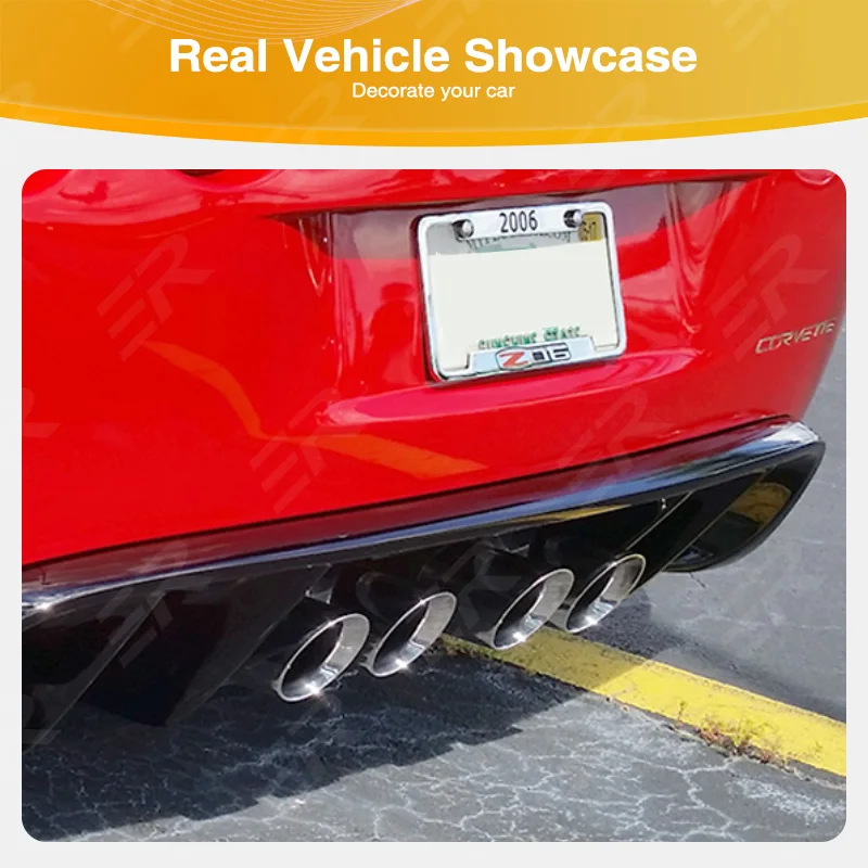ER PERFORMANCE Double Layer Slant Car Stainless Steel Auto Muffler Exhaust Tips Universal