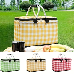Insulated Picnic Basket Foldable Ice Pack Ice Basket Outdoor Thermal Handheld Storage Basket For Camping, Car Insulated Ice Bask
