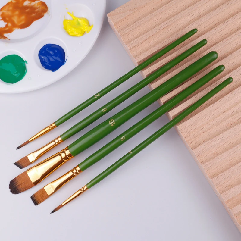 5pcs Nylon Paint Brushes Set Professional Artist Paint Brushes For Watercolor Acrylic Oil Painting Face Nail Art and Art Supplie