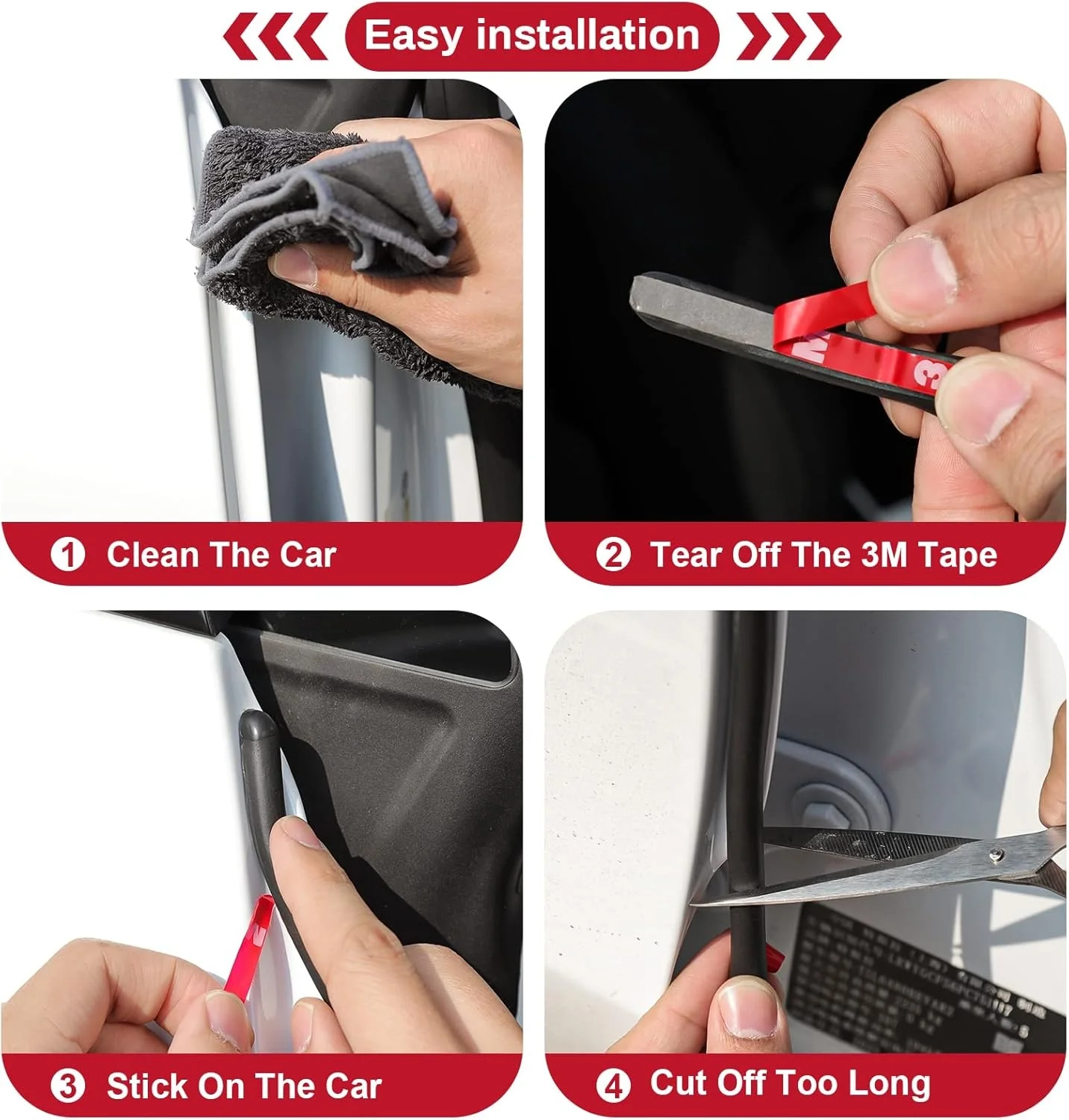 For Tesla Model Y Model 3 Highland Door Rubber Seal Soundproof Weather Stripping Trim Wind Noise Reduction Kit Accessories view 4