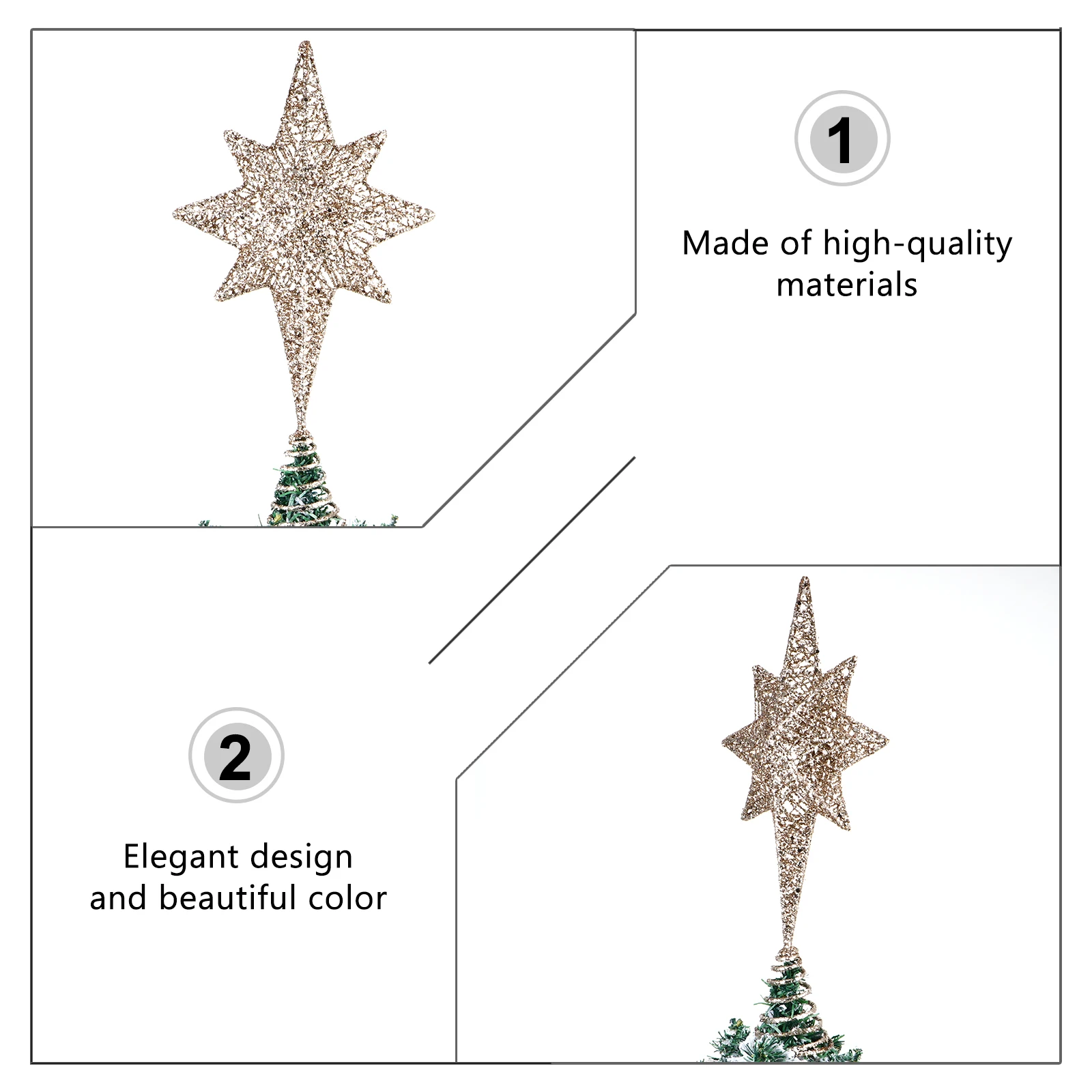 

1pc Topper Christmas Ornament Festival Treetop Decor Tree Star Christmas Metal Party Tree Topper Iron Star Decorations Blue
