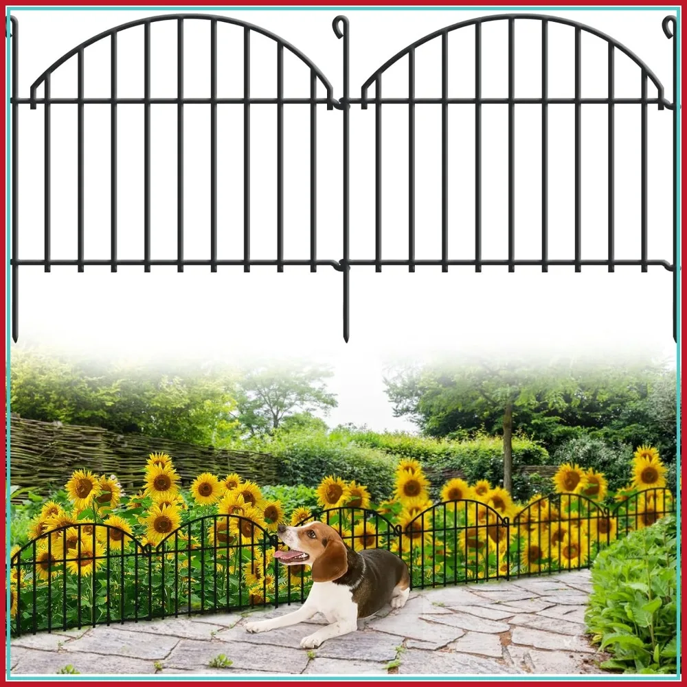 

32 Panels Garden Fence, 45ft x 20in Animal Barrier for Rabbits Dogs, Rustproof Metal Border, Arched Decorative Flower Bed Edging