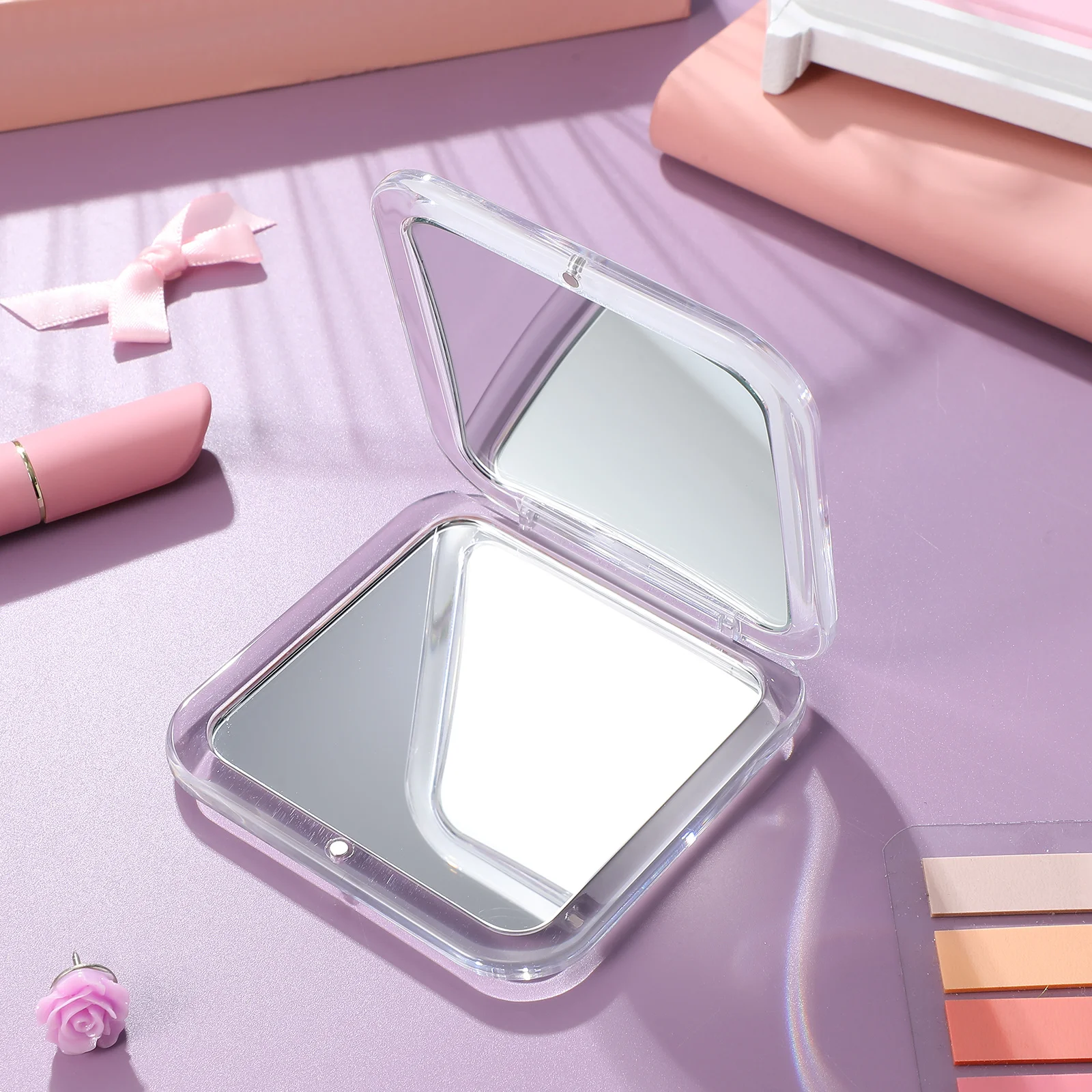 Folding Small Compact Mirror 15x Magnification Dual Side Portable Travel Makeup Pocket Mirror for Women Pocket Mirrors