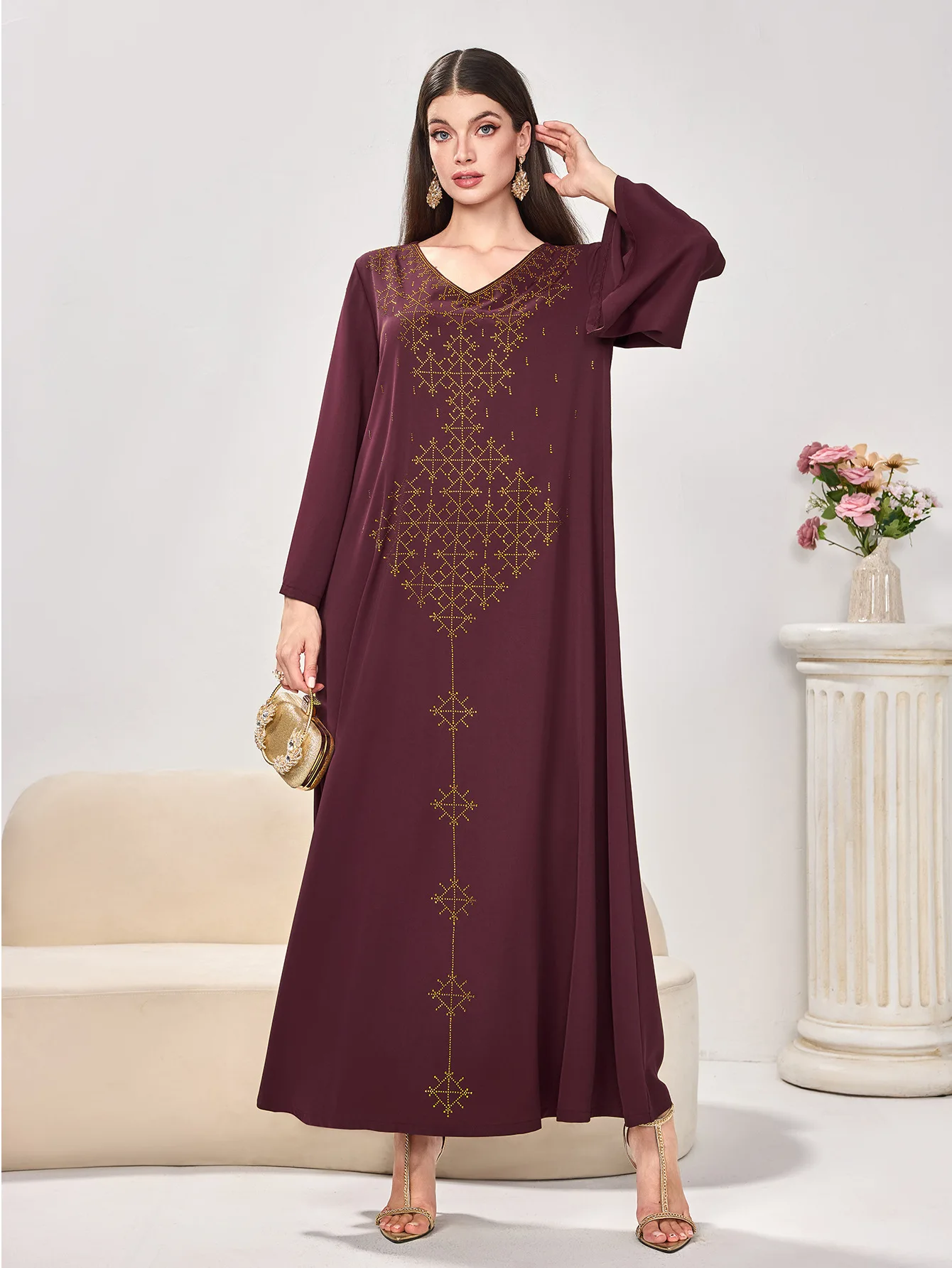 Ramadan dubaï Abaya diamants Jalabiya femmes musulmanes Robe de soirée turquie caftan Caftan Marocain Femme Robe Eid Kebaya Robe