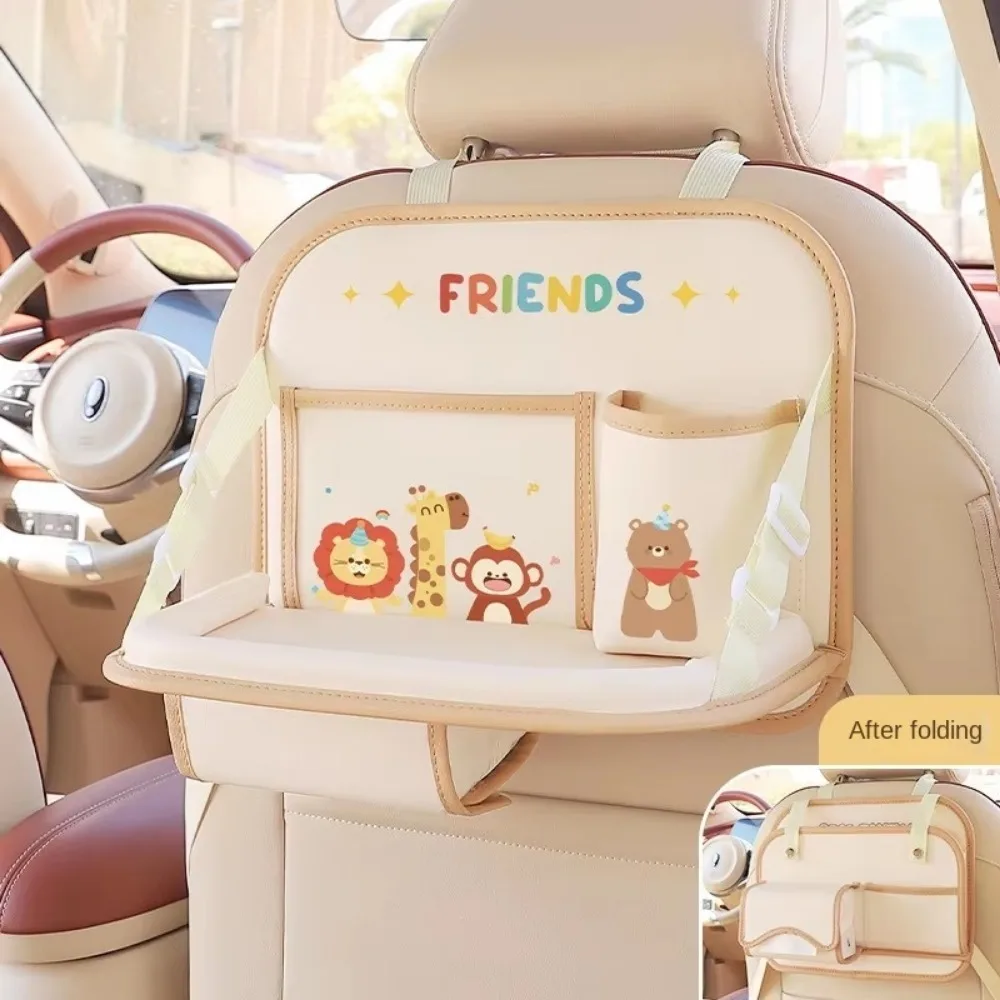 

Foldable Car Seat Storage Bag Leather Multifunctional Storage Rack Wear-resistant Waterproof Small Table Board