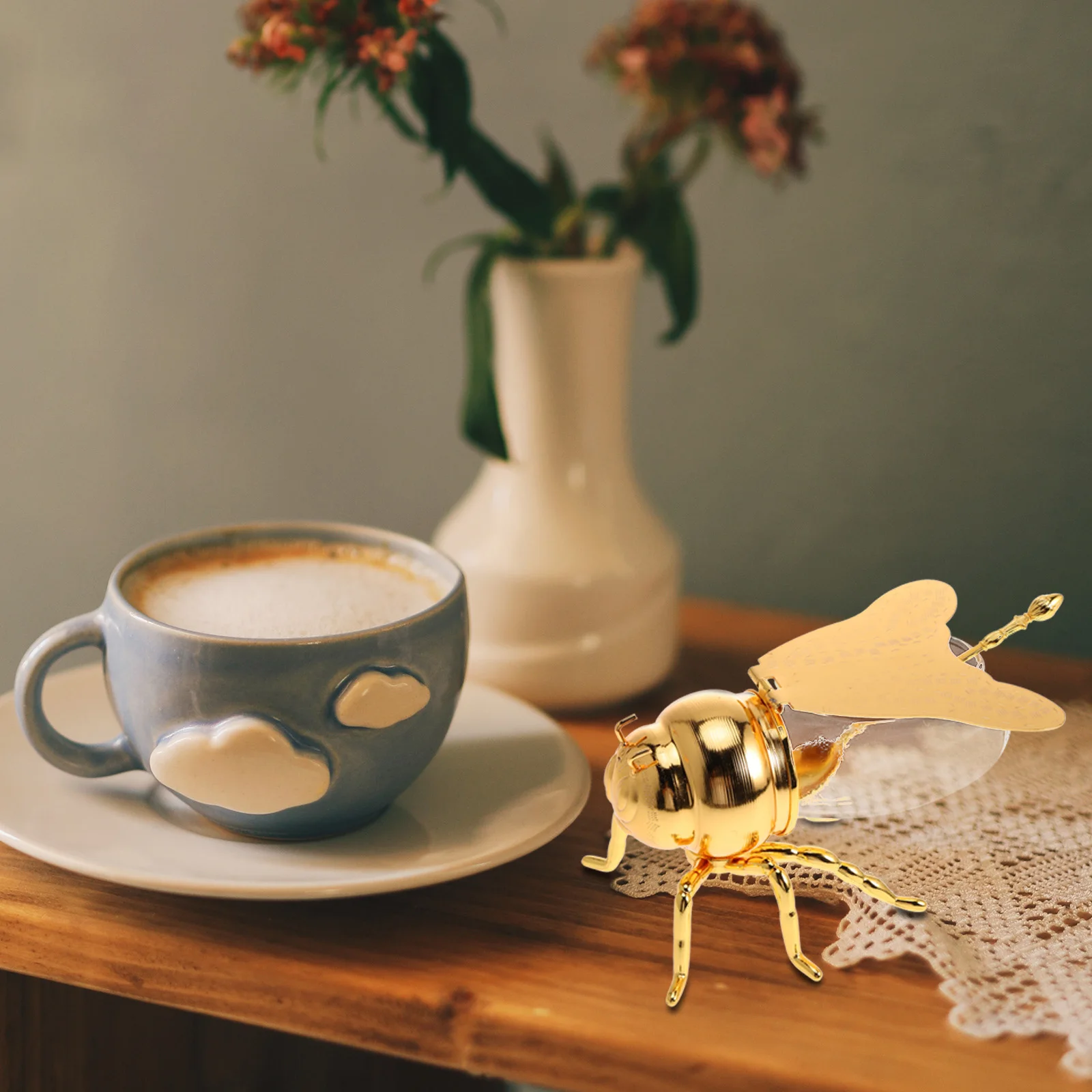 

Sugar Cup Salt Shaker Tabletop Decoration Beehive Jar Spoon Multi-functional Condiment Iron Sauce Containers Spice Coffee