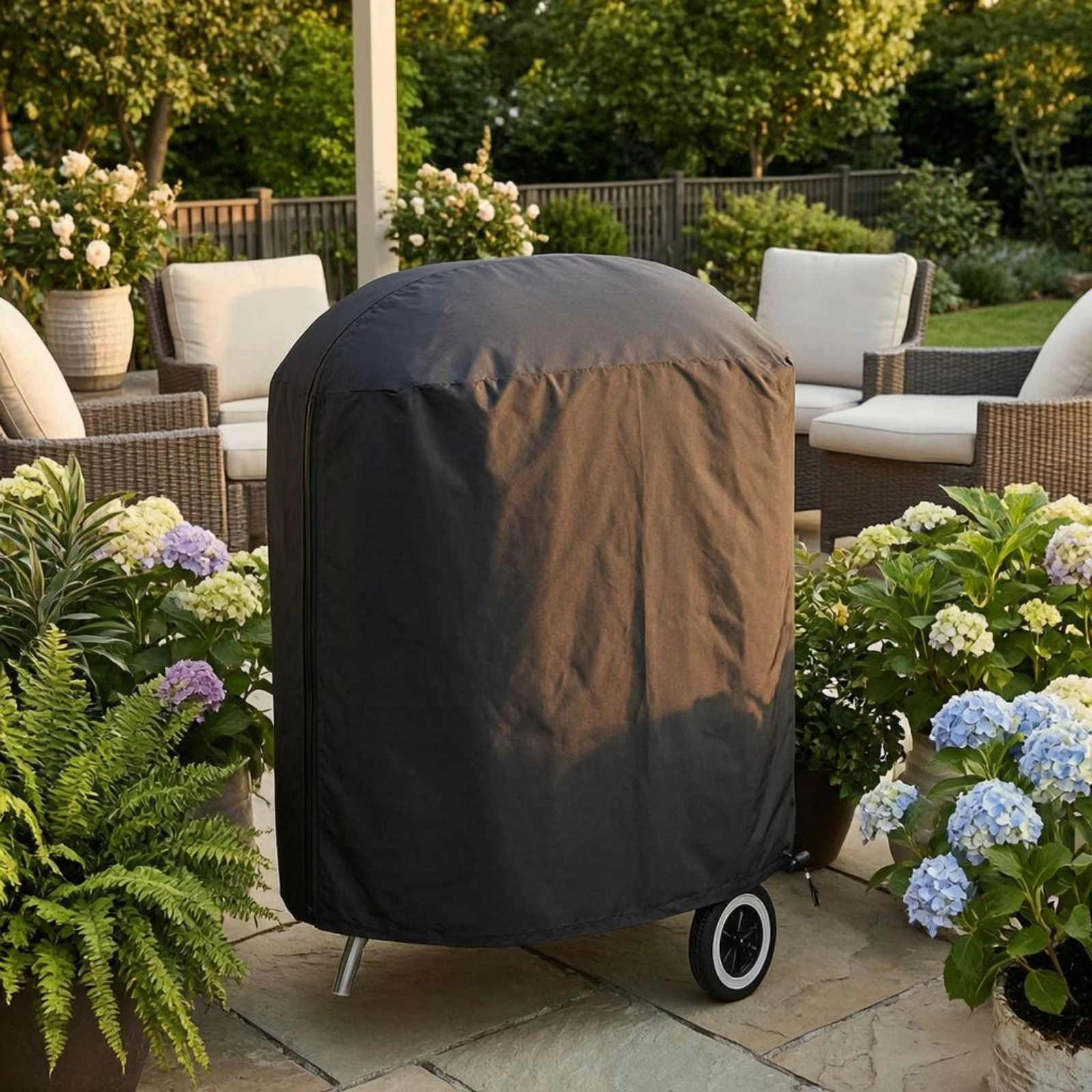 BBQ Grill Cover Long-Lasting Barbecue Grill Cover Outdoor Protection Black Weather Resistant