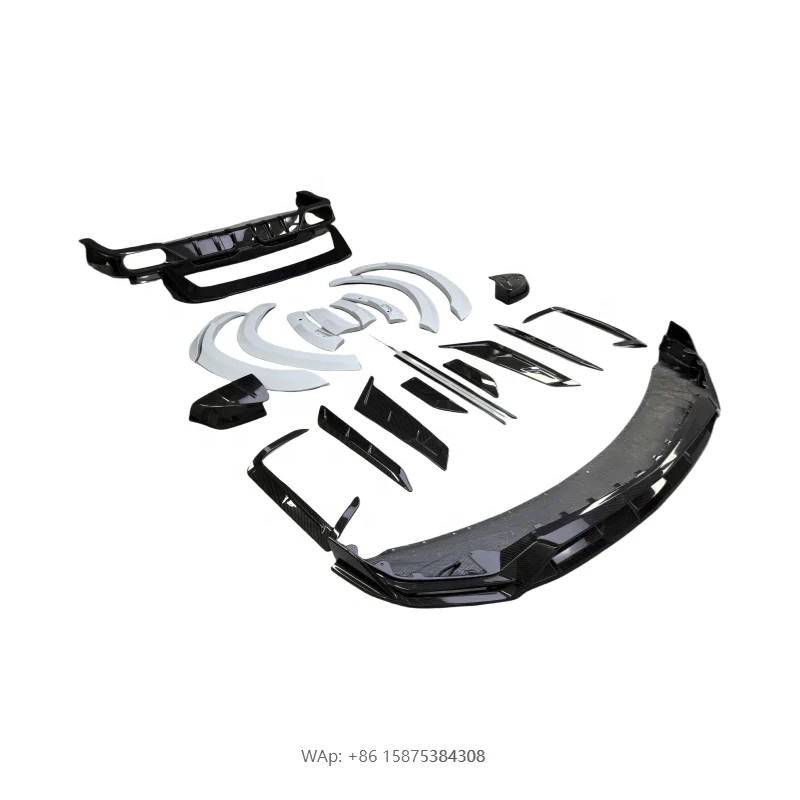 Upgrade M Style Dry Carbon Fiber Front Lip Rear Diffuser Spoiler Mirror Wide Body Fender for Escalade