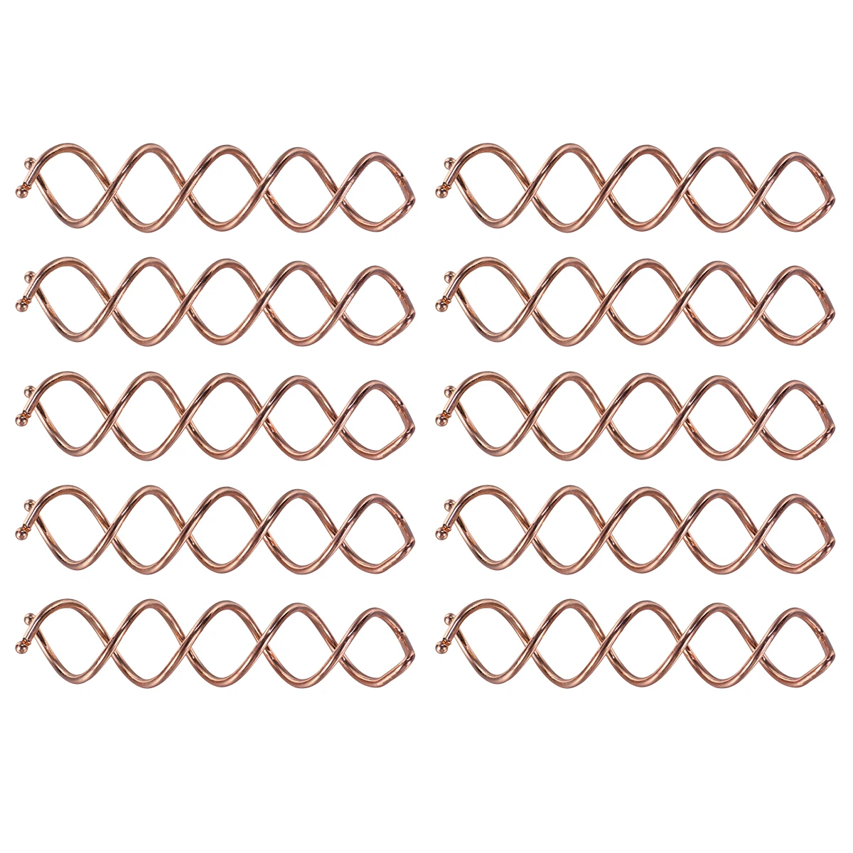

10Pcs Spiral Hair Clips Lightweight Metal Plating Procedure Easy Use for Perfect Bun Hairstyle Rose Gold Hair Pins