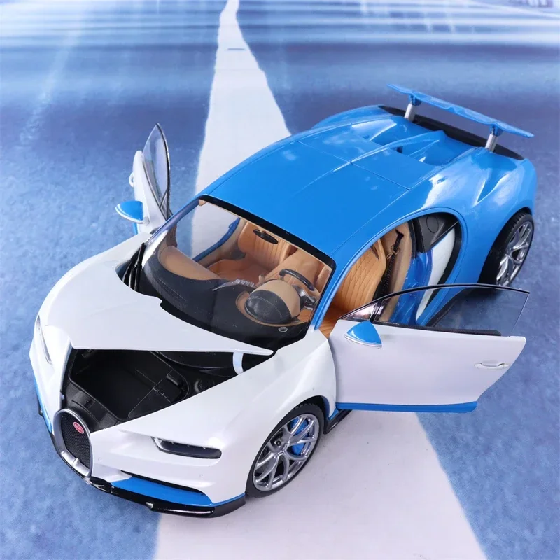 WELLY GTA 1:18 Bugatti Chiron supercoche de alta simulación coche fundido a presión modelo de aleación de Metal coche colección de juguetes para niños regalos