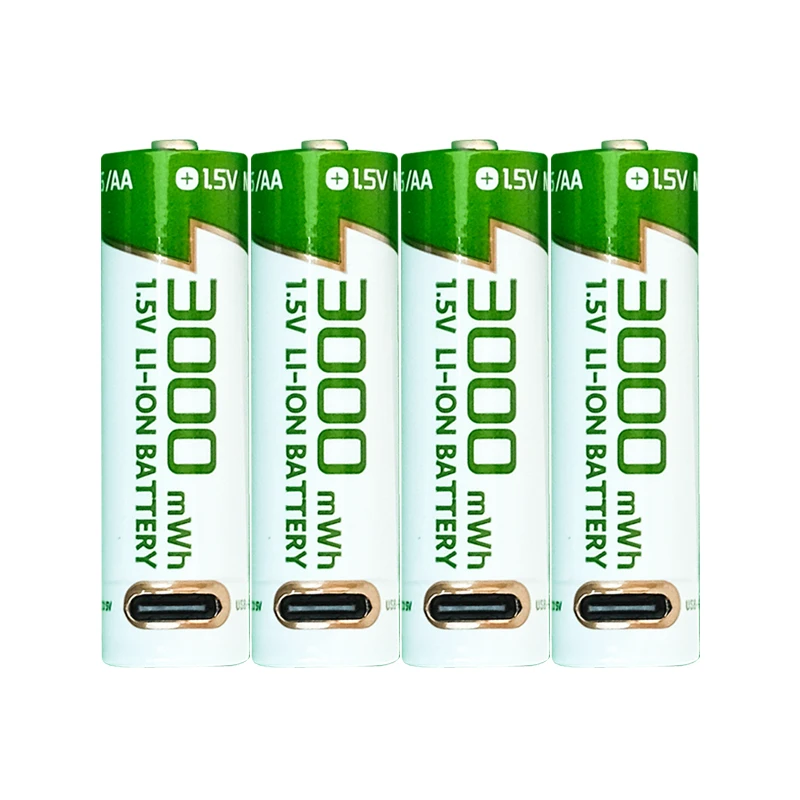 New 1.5V AA Rechargeable battery lithium 3000mWh battery environment protection High quality batteries USBTYPE-C direct charging