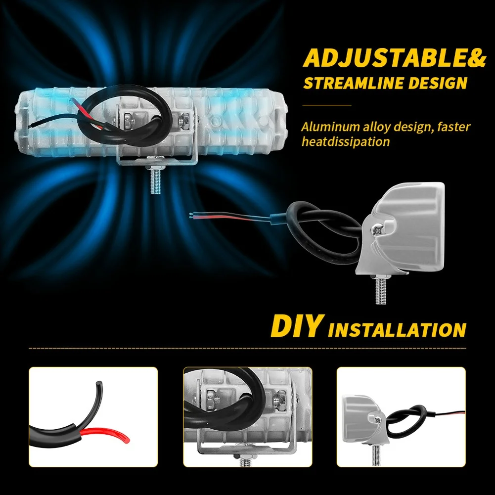 

Противотуманная фара для вождения, 6 дюймов, светодиодная панель, яркость 1200 лм, 16 шт., 3030 светодиодных чипов, корпус из алюминиевого сплава для ночного вождения