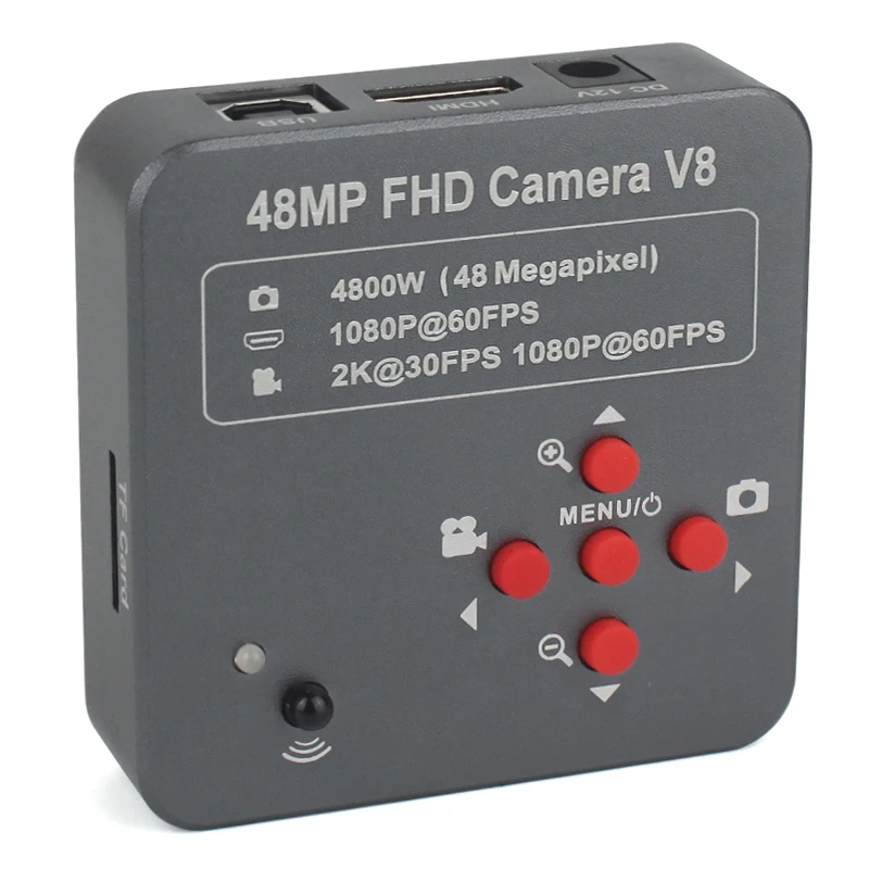 Cámara de vídeo USB HDMI de 48MP, 2K, 60FPS, laboratorio Industrial, aumento Focal simulado, Zoom continuo, microscopio Trinocular estéreo 7X 50X