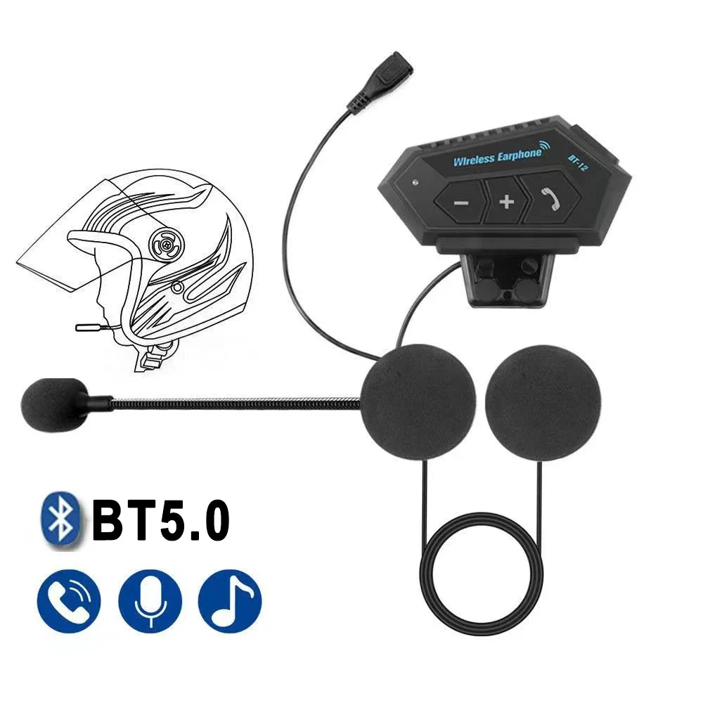 Motorcycle Bluetooth Helmet Earphones Bluetooth 5.0 Earphones Hands-free Stereo Earbuds Wireless Earphones Bicycle Earphones