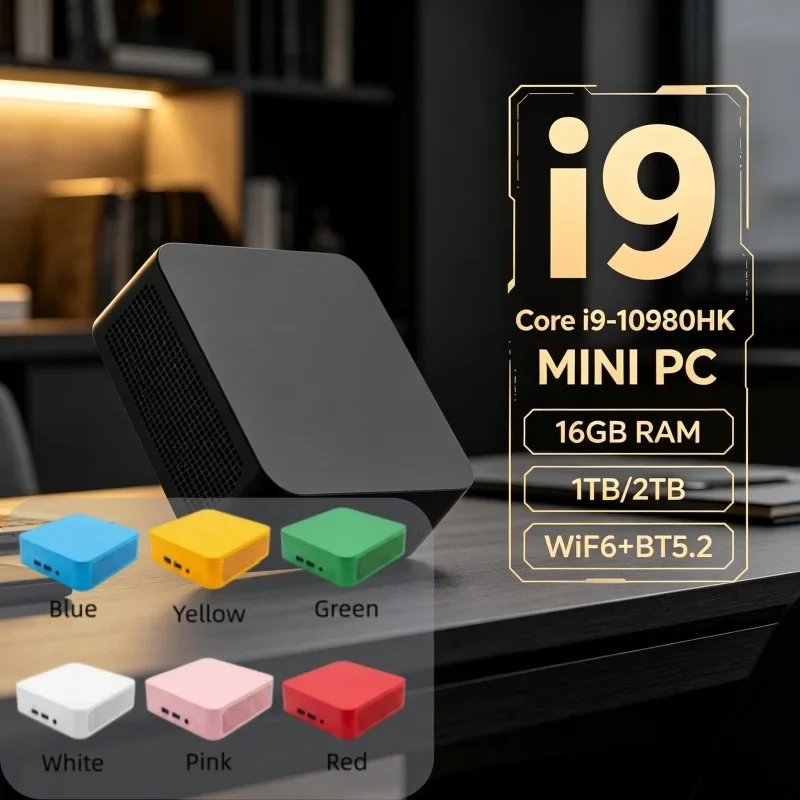 Hot New Intel I9-10980HK Light Mini Desktop 16GB RAM 1/2TB SSD WiFi6 BT5.2 Win11 4K Game Mini PC