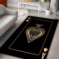 Ace of Hearts Poker Card Pattern Carpet for Living Room Non-Slip Bedroom Bedside Sofa Area Rug Soft Indoor Floor Mat Home Decor