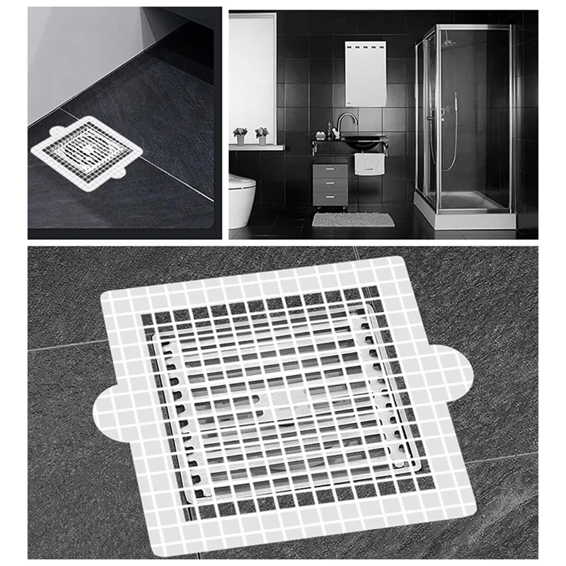 Disposable Hair Catcher Shower Drain Floor Sink Strainer Filter Mesh With Stickers For Bathroom And Kitchen 30 Pack