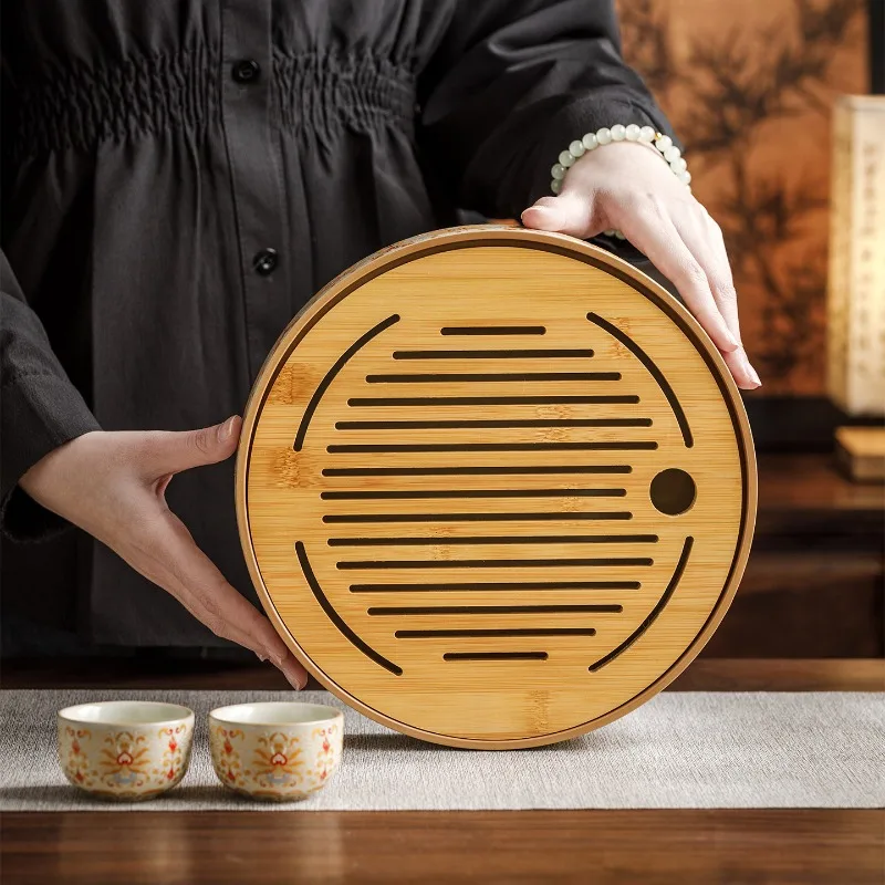 Luxury Ceramic Tea Tray Round Home Chinese Office Tea Tray Drainage Serving Kong Fu porcelana para cozinha Rectangular Tray