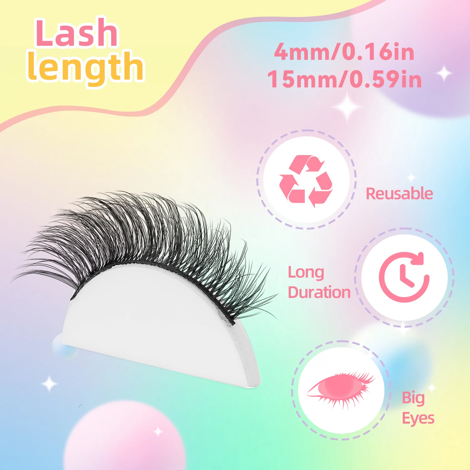 Natural False Eyelash 7-Pair Set D-Curled Fluffy Fairy Eyelash with Mirrored Extension Suitable for Beginners